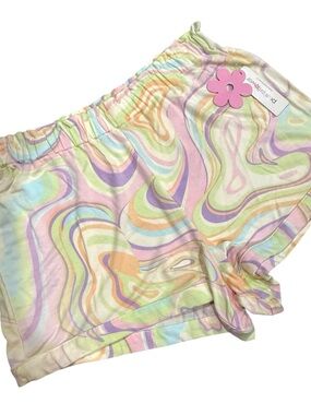 Paperflower Pastel Marble Smocked Pull-On Shorts XL NWT Boho Festival